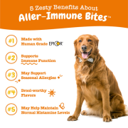 Zesty Paws - Aller-Immune Bites 抗敏免疫咀嚼軟粒 - 90粒 花生醬味 (犬用) | 橙標啡字 [003265] 