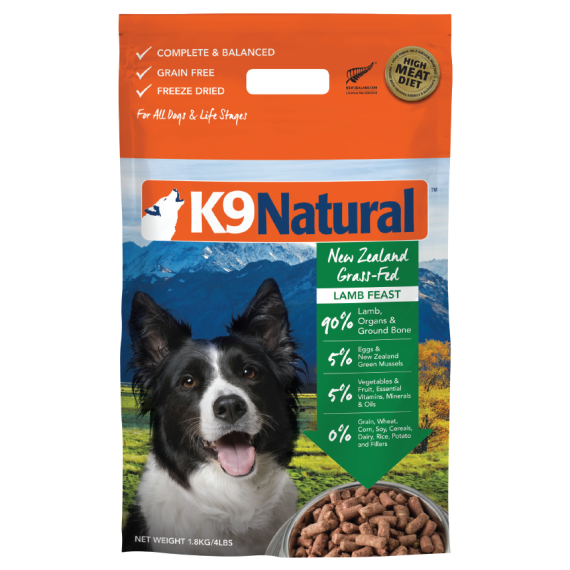 K9 Naturals [K9-L18K]- 冷凍脫水狗乾糧 - 羊肉盛宴配方 1.8kg