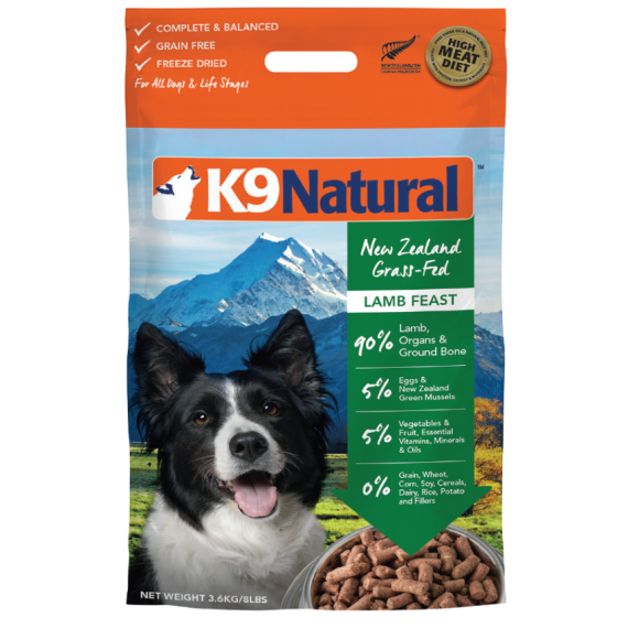 K9 Naturals [K9-L36K]- 冷凍脫水狗乾糧 - 羊肉盛宴配方 3.6kg