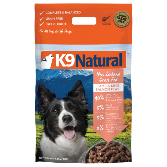 K9 Naturals [K9-LS18K]- 冷凍脫水狗乾糧 - 羊肉三文魚盛宴 1.8kg