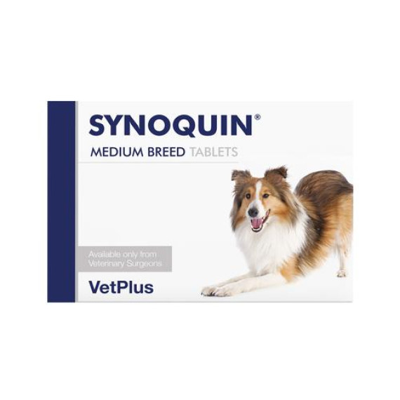 VetPlus Synoquin® EFA 10至25公斤中型犬隻關節補充肉味粒裝 (120粒)