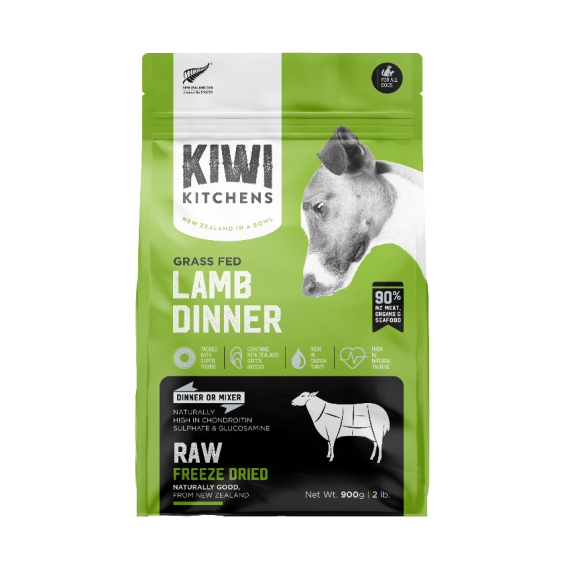 **清貨特價 (最佳食用日期:2024/09/09) ** Kiwi Kitchens - 凍乾全犬糧 – 草原羊肉  142g (綠)