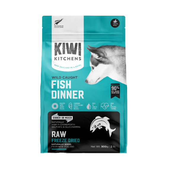 **清貨特價 (最佳食用日期:2024/09/19) ** Kiwi Kitchens - 凍乾全犬糧 – 深海鮮魚  142g (藍)