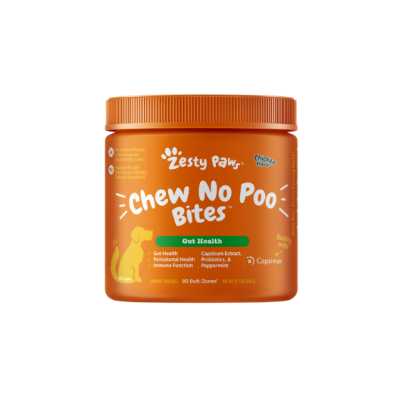 Zesty Paws - Chew No Poo Bites 防吃便便咀嚼軟粒 90粒 雞肉味 [003312]