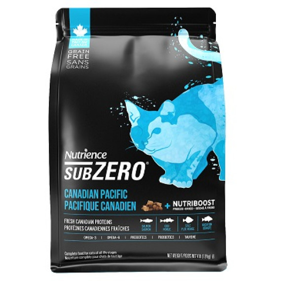 Nutrience SubZero 冷凍脫水鮮三文魚、鯡魚 無穀物七種魚 全貓配方 4LB [C2909] (黑底藍) 新磅數	