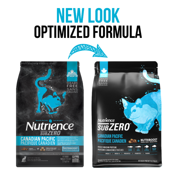 Nutrience SubZero 冷凍脫水鮮三文魚、鯡魚 無穀物七種魚 全貓配方 4LB [C2909] (黑底藍) 新磅數	