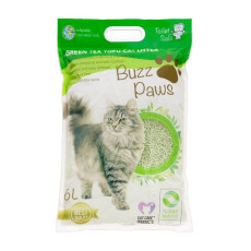 Buzz Paws 100% 純天然 綠茶花香味 豆腐貓砂 6L (綠色)