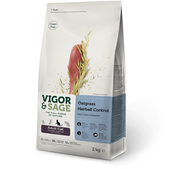 **清貨特價 (最佳食用日期:2025/01/31) ** Vigor & Sage Oatgrass Hairball Control 燕麥草成貓 2kg