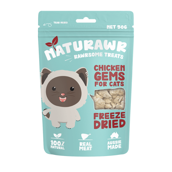 **清貨特價 (最佳食用日期:2025/01/09) ** Naturawr Rawrsome Treats 凍乾雞肉貓小食 50克