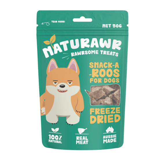 **清貨特價 (最佳食用日期:2025/01/09) ** Naturawr Rawrsome Treats 凍乾袋鼠肉狗小食 50克