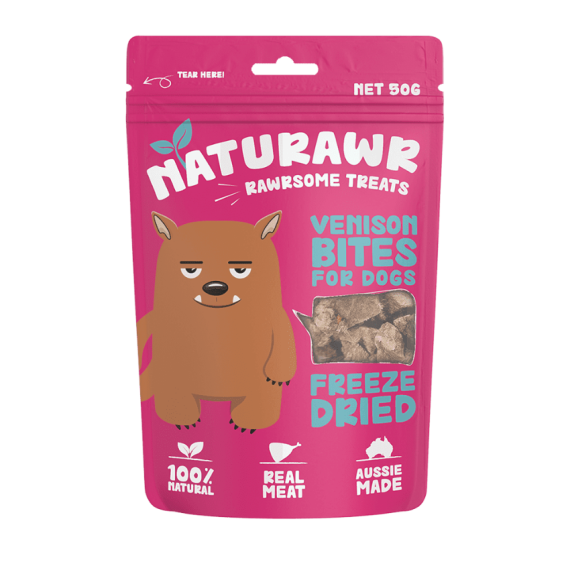 **清貨特價 (最佳食用日期:2025/01/09) **  Naturawr Rawrsome Treats 凍乾鹿肉狗小食 50克