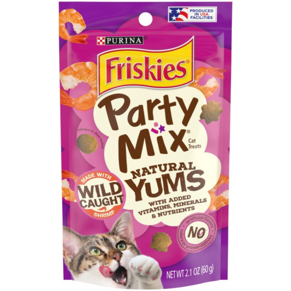 **清貨特價 (最佳食用日期:2024/12/31) ** Friskies 喜躍 Party Mix 天然貓小食野生蝦肉 Natural Yums Wild Shrimp 2.1oz [12494712]