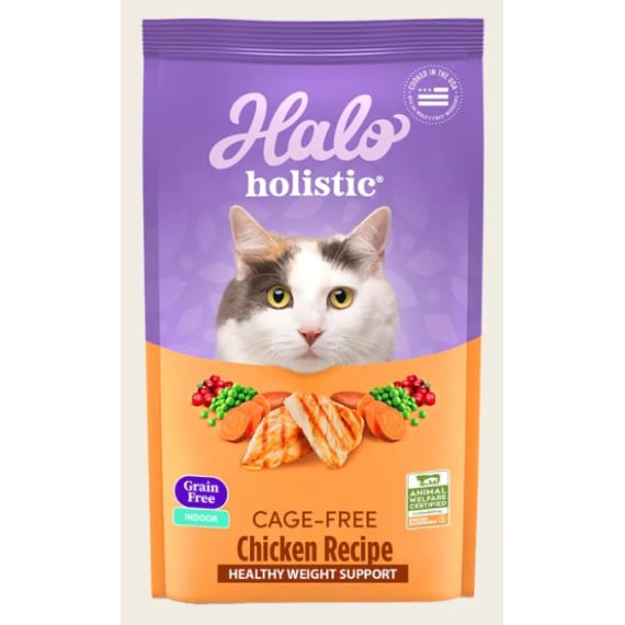 新包裝 Halo - Holistic 無穀物 雞肉室內貓健美體態配方 乾糧 10lb [35202-H]