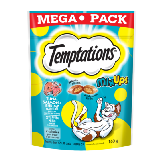  **清貨特價 (最佳食用日期:2025/01/24) **Temptations - 三重奏口味 (吞拿魚，三文魚及蝦) 貓小食 160g (新裝) [10250092] 