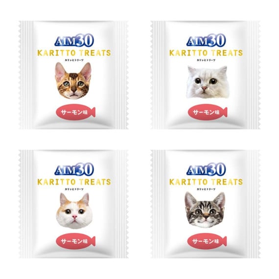 **購物滿500元贈品** SUNRISE AIM30 日本保健貓小食 KARITTO TREATS サーモン味 海鮮味 5G X 5 獨立包裝 (最佳食用期: 2024年月11月30日)