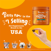 **清貨特價 (最佳食用日期:2025/02/28) ** Zesty Paws Calming Bites 情緒舒緩咀嚼軟粒 -  90粒 花生醬味(犬用) | 海綠標 [003267]