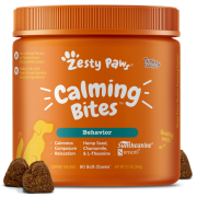 **清貨特價 (最佳食用日期:2025/02/28) ** Zesty Paws Calming Bites 情緒舒緩咀嚼軟粒 -  90粒 花生醬味(犬用) | 海綠標 [003267]