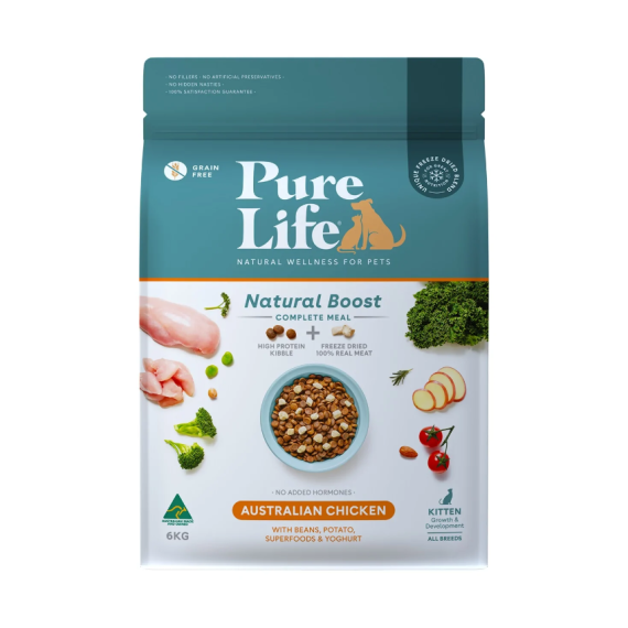 **清貨特價 (最佳食用日期:2024/12/02) **  Pure Life 純粹。生活 - 幼貓用 澳洲雞肉 貓乾糧 6kg [PL-02104]