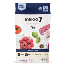 Indigo 7 全齡犬專用 牛肉+鴨肉挑嘴配方 狗乾糧 1.6kg (200g x 8包) [ID7B-S] | 深藍標