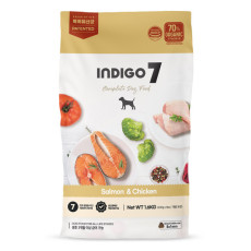 Indigo 7 全齡犬專用 三文魚+雞肉美毛配方 狗乾糧 1.6kg (4200g x 8包) [ID7S-S] | 土黃