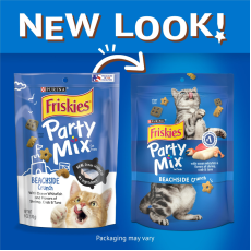 **清貨特價 (最佳食用日期:2024/11/30) ** Purina Friskies 喜躍 Party Mix 鬆脆貓小食袋裝 Beachside Crunch - 海鮮及吞拿魚 6oz/170g (藍) [12364958] **新舊包裝隨機發貨**