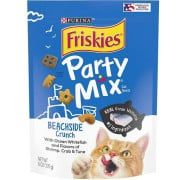 **清貨特價 (最佳食用日期:2024/11/30) ** Purina Friskies 喜躍 Party Mix 鬆脆貓小食袋裝 Beachside Crunch - 海鮮及吞拿魚 6oz/170g (藍) [12364958] **新舊包裝隨機發貨**