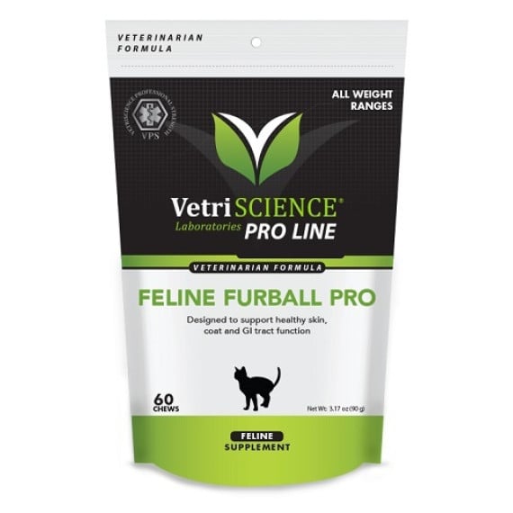 **清貨特價 (最佳食用日期:2024/12/31) ** 美國  VetriScience FELINE FURBALL PRO 雞肉味 吐毛球 貓小食 60粒裝