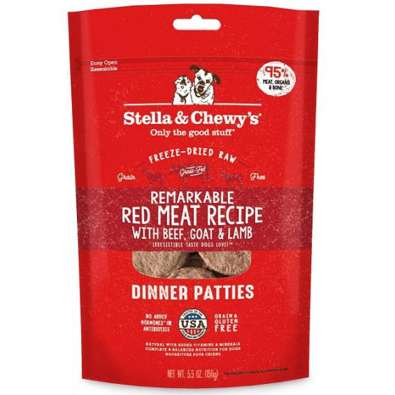 Stella & Chewy's 凍乾脫水狗糧 SC107 Freeze Dried Dinner Patties for dog - 牛肉,山羊及羊肉配方 14oz