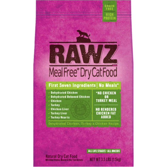 **清貨特價 (最佳食用日期:2025/03/23) **RAWZ 無穀物低溫烘焙 脫水雞肉+火雞肉+雞肉 貓糧 7.8LB