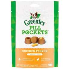 **清貨特價 (最佳食用日期:2025/03/06) **Greenies 煙燻餵藥用 雞肉餵藥用狗小食 7.9oz (30 粒)  (260525)