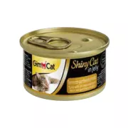 **我受傷了 (最佳食用日期:2026/05/30) ** GimCat ShinyCat  Tonno con gamberettie malito 吞拿魚蝦肉麥芽貓罐頭 70g GM413259