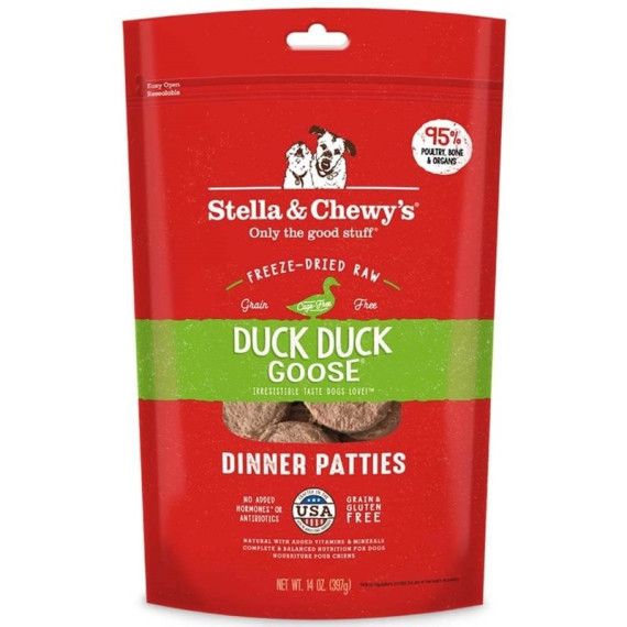 Stella & Chewy's 凍乾脫水狗糧 Freeze Dried Dinner Patties 鴨朋鵝友 (鴨肉及鵝肉配方) 25oz [SC009]