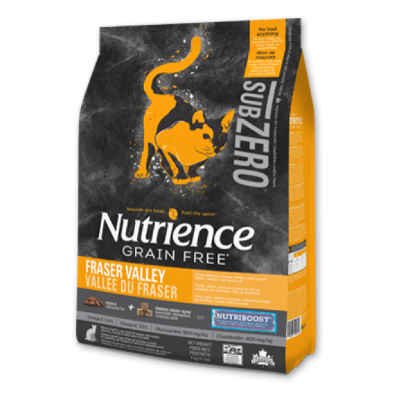 Nutrience SubZero冷凍脫水鮮雞肉 無穀物雞+火雞+海魚 全貓配方 05LB [C2581] (黑底黃)