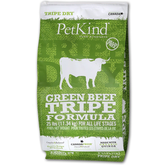 PetKind Green Beef Tripe 無穀物牛草胃及牛肉配方狗糧 25lb (綠)