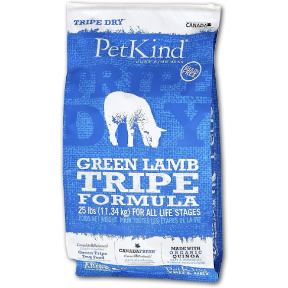 PetKind Green Lamb Tripe 無穀物 羊草胃及火雞 配方狗糧 06lb (淺藍)