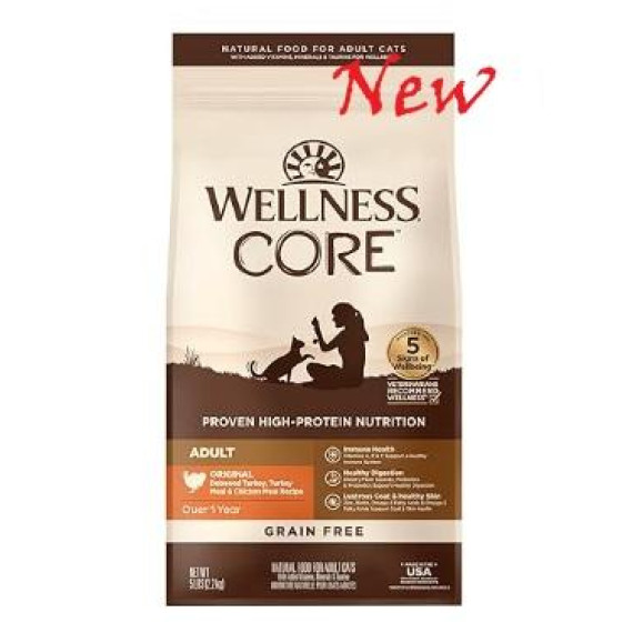 Wellness CORE 8840 original 火雞拼雞肉配方﹙無穀物﹚貓乾糧 11lbs (新舊包裝隨機發貨)