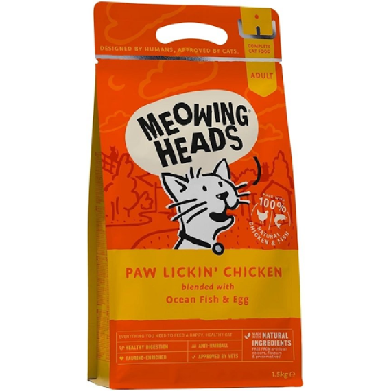 Meowing Heads [MHC15] - 全天然成貓配方 Paw Lickin' Chicken 1.5kg (橙色)