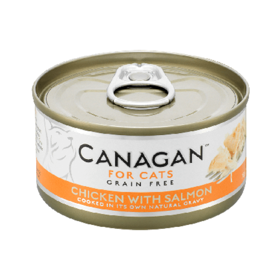 Canagan [WS75] 貓用無穀物雞肉+三文魚配方罐頭 75g