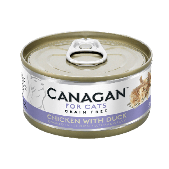 Canagan 貓用無穀物雞肉+鴨肉配方罐頭 75g