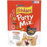 Purina Friskies 喜躍 Party Mix 鬆脆貓小食袋裝 Original Crunch - 雞肉,肝及火雞 6oz/170g (橙) [12358639] **新舊包裝隨機發貨**