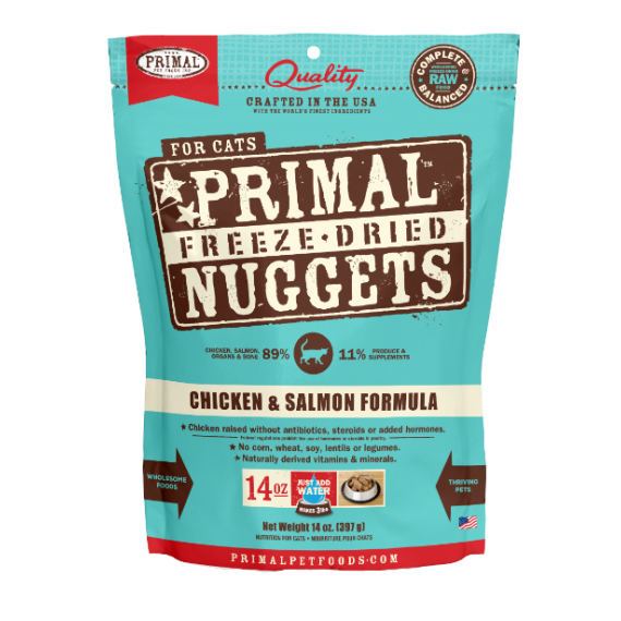 Primal FELINE FREEZE-DRIED NUGGETS (原始) 貓用冷凍脫水糧- 雞加三文魚配方 14oz/397g [FCF14FD]