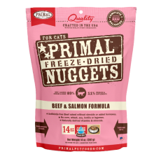 Primal FELINE FREEZE-DRIED NUGGETS (原始) 貓用冷凍脫水糧- 牛加三文魚配方 14oz/397g [FBF14FD]