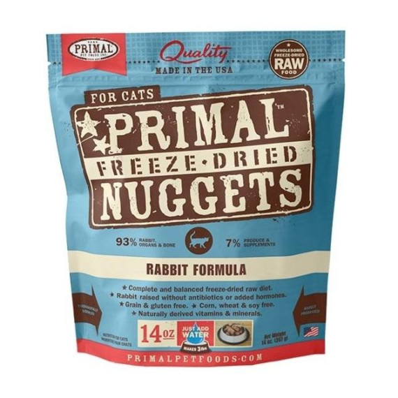 Primal FELINE FREEZE-DRIED NUGGETS (原始) 貓用冷凍脫水糧- 兔肉配方 14oz/397g [FRF14FD]