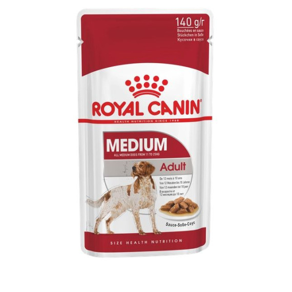 Royal Canin 健康營養系列 - 中型成犬營養主食濕糧（肉汁）*Medium Adult Dog (Gravy)* 140g x 10包原裝同款優惠 [2700700]