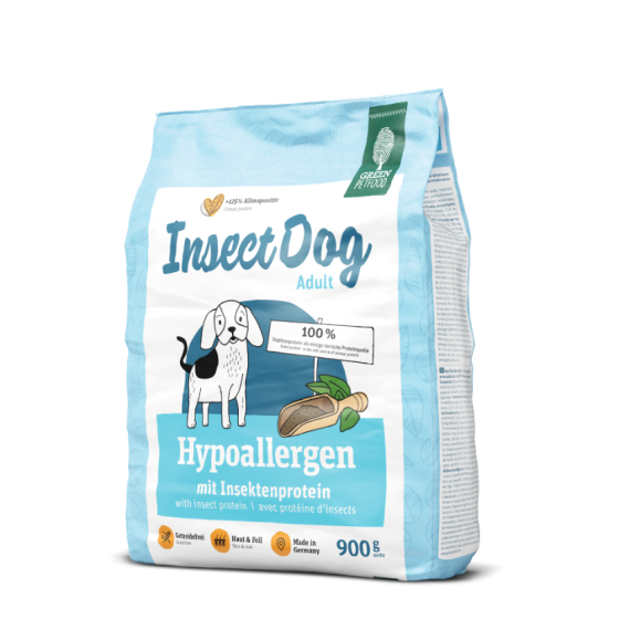 Green Petfood - InsectDog Hypoallergen 蟲蟲蛋白防皮膚過敏(無穀物) 乾狗糧  900g (藍標) [GP7341]