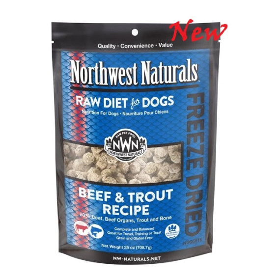 Northwest Naturals™ NWFD25BFTR  無穀物脫水狗糧 – 牛肉+鱒魚 25oz(708.7g) 新磅數