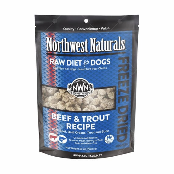 即將轉25oz，尚餘少量現貨 Northwest Naturals™ NWFD28BFTR  無穀物脫水狗糧 – 牛肉+鱒魚 28oz/793.8g