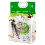 Buzz Paws 100% 純天然 綠茶花香味 豆腐貓砂 18L (綠色)