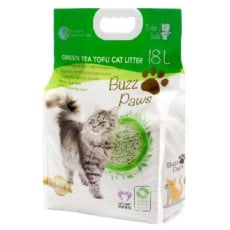 Buzz Paws 100% 純天然 綠茶花香味 豆腐貓砂 18L (綠色)