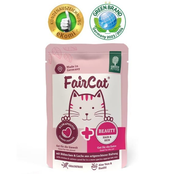 GREEN PETFOOD 德國低敏無榖物 主食濕包 85G FAIRCAT BEAUTY 皮膚毛髮